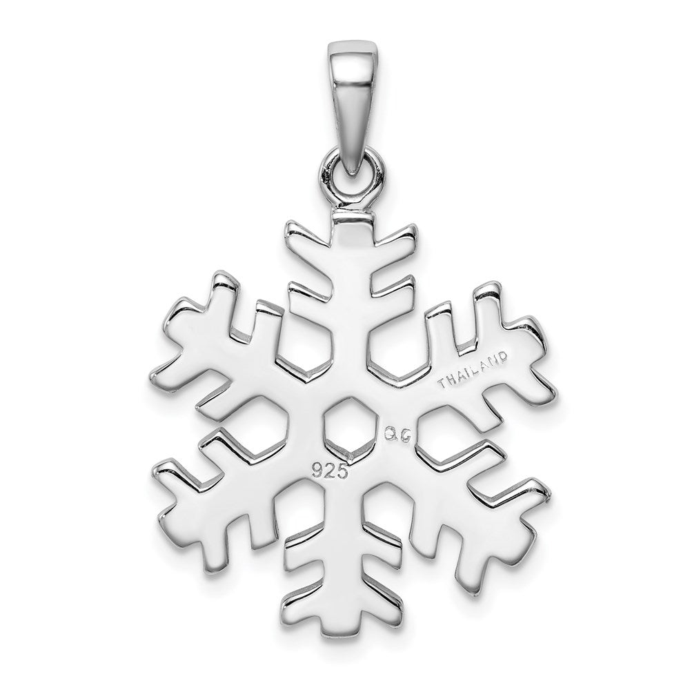 Sterlingsilber Rhodiniert Stellux Kristall Schneeflocke Anhänger