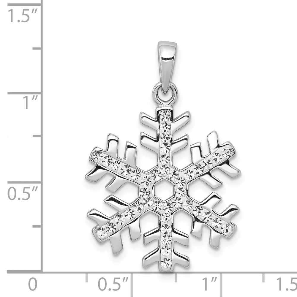 Sterlingsilber Rhodiniert Stellux Kristall Schneeflocke Anhänger