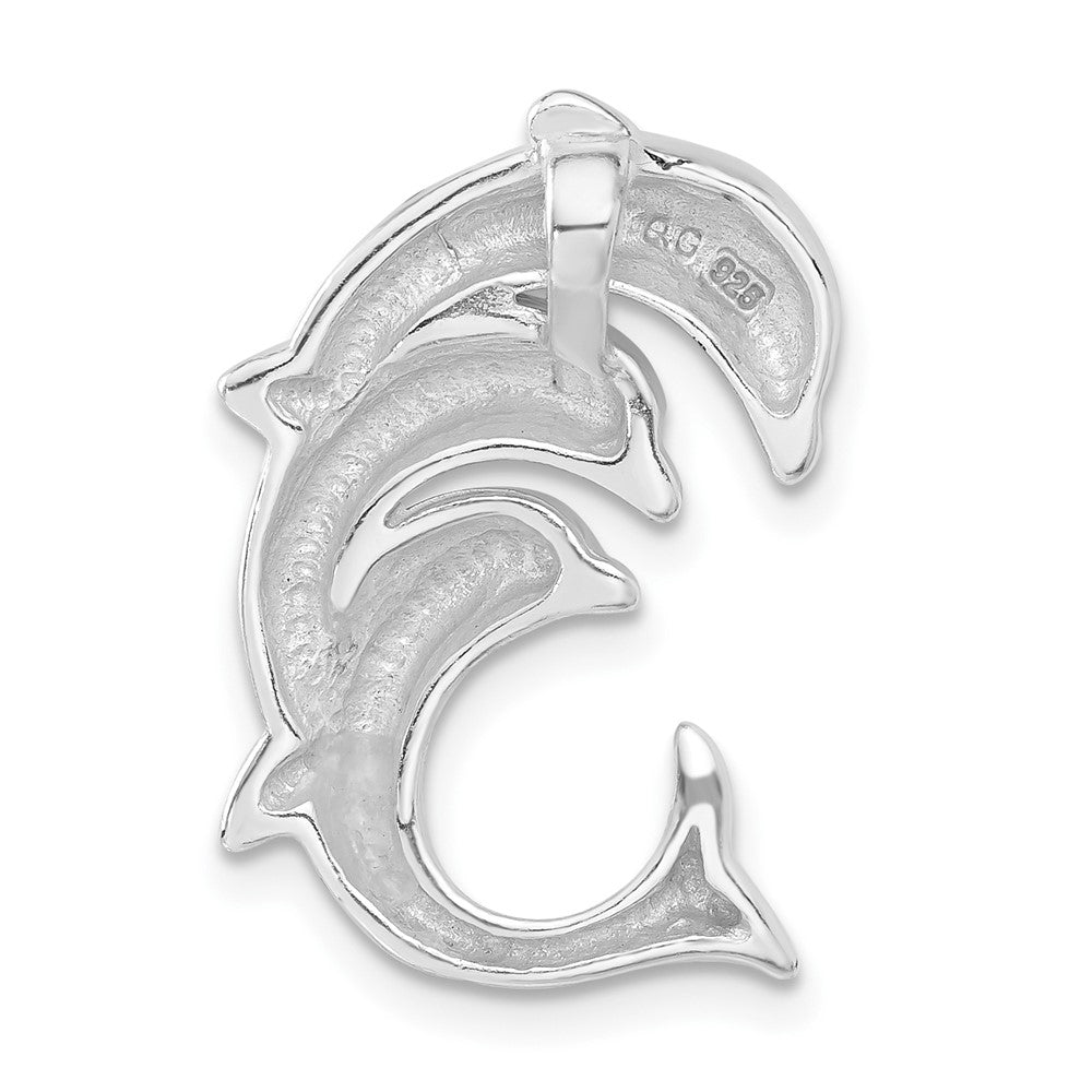 Sterlingsilber Stellux Kristall Dreifach Delfin Anhänger