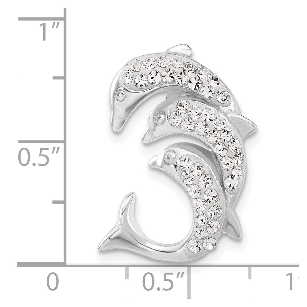 Sterlingsilber Stellux Kristall Dreifach Delfin Anhänger