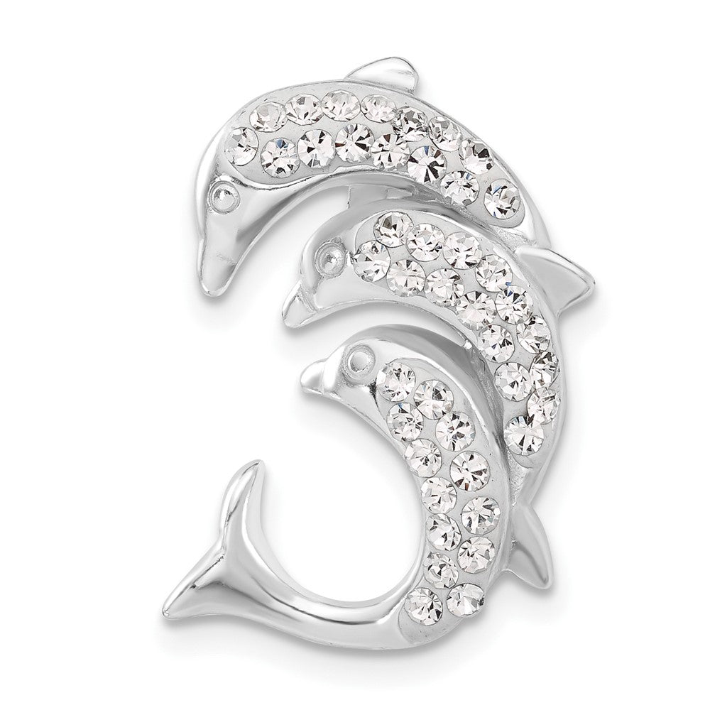 Sterlingsilber Stellux Kristall Dreifach Delfin Anhänger