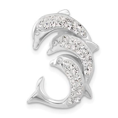 Sterlingsilber Stellux Kristall Dreifach Delfin Anhänger