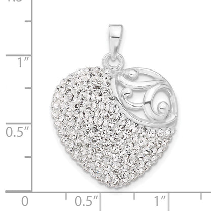 Sterlingsilber Stellux Kristall Herz Anhänger