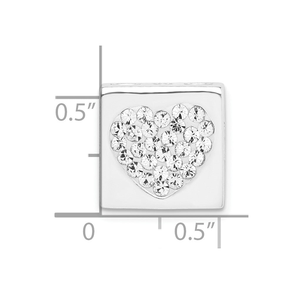 Sterlingsilber Stellux Kristall Herz Quadratisch Anhänger