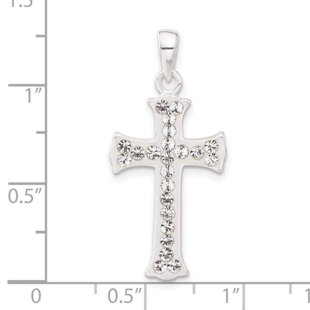 Sterlingsilber Weiß Stellux Kristall Kreuz Anhänger