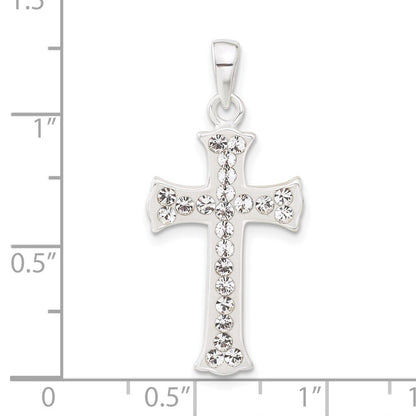 Sterlingsilber Weiß Stellux Kristall Kreuz Anhänger