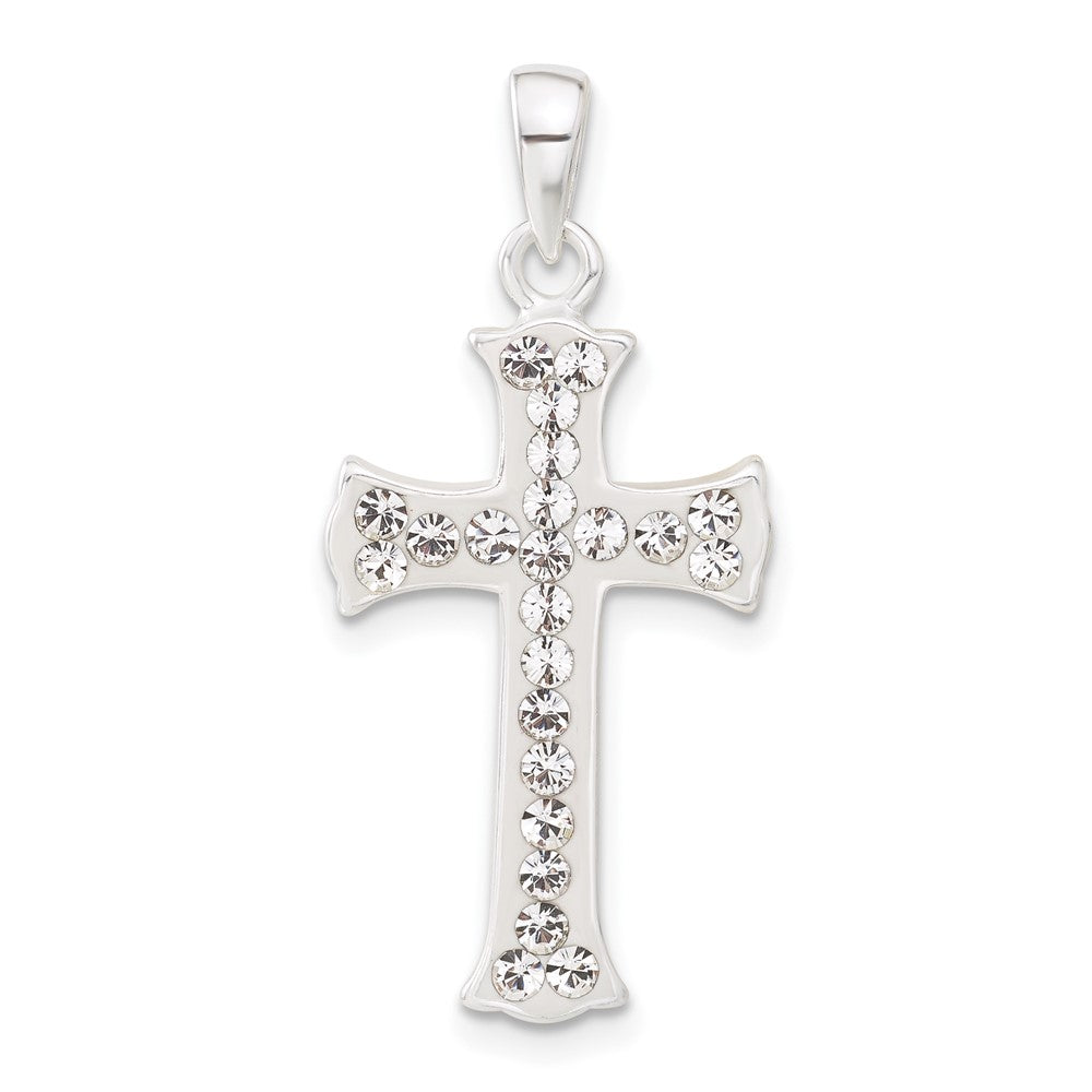 Sterlingsilber Weiß Stellux Kristall Kreuz Anhänger
