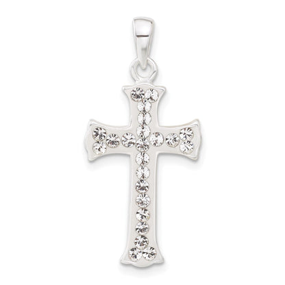 Sterlingsilber Weiß Stellux Kristall Kreuz Anhänger