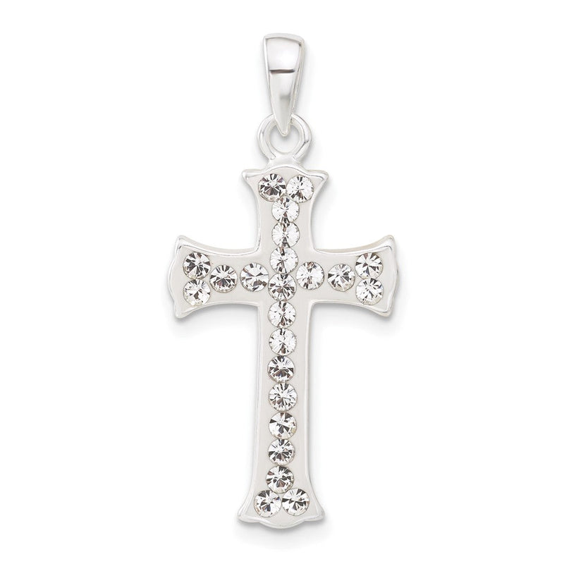 Sterlingsilber Weiß Stellux Kristall Kreuz Anhänger