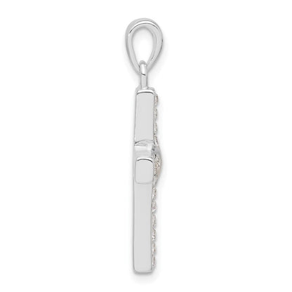 Sterlingsilber Stellux Kristall und Weiß Kreuz Anhänger