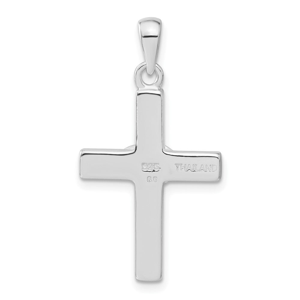 Sterlingsilber Stellux Kristall und Weiß Kreuz Anhänger