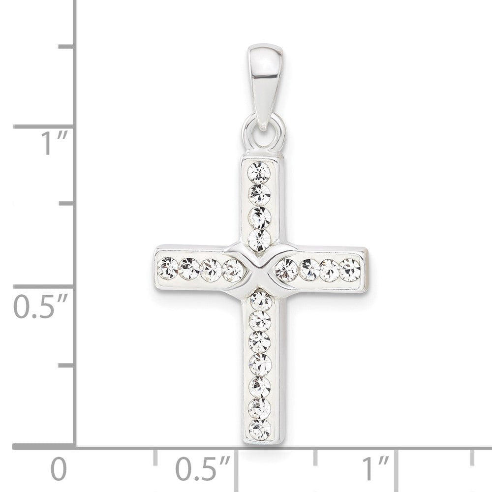 Sterlingsilber Stellux Kristall und Weiß Kreuz Anhänger