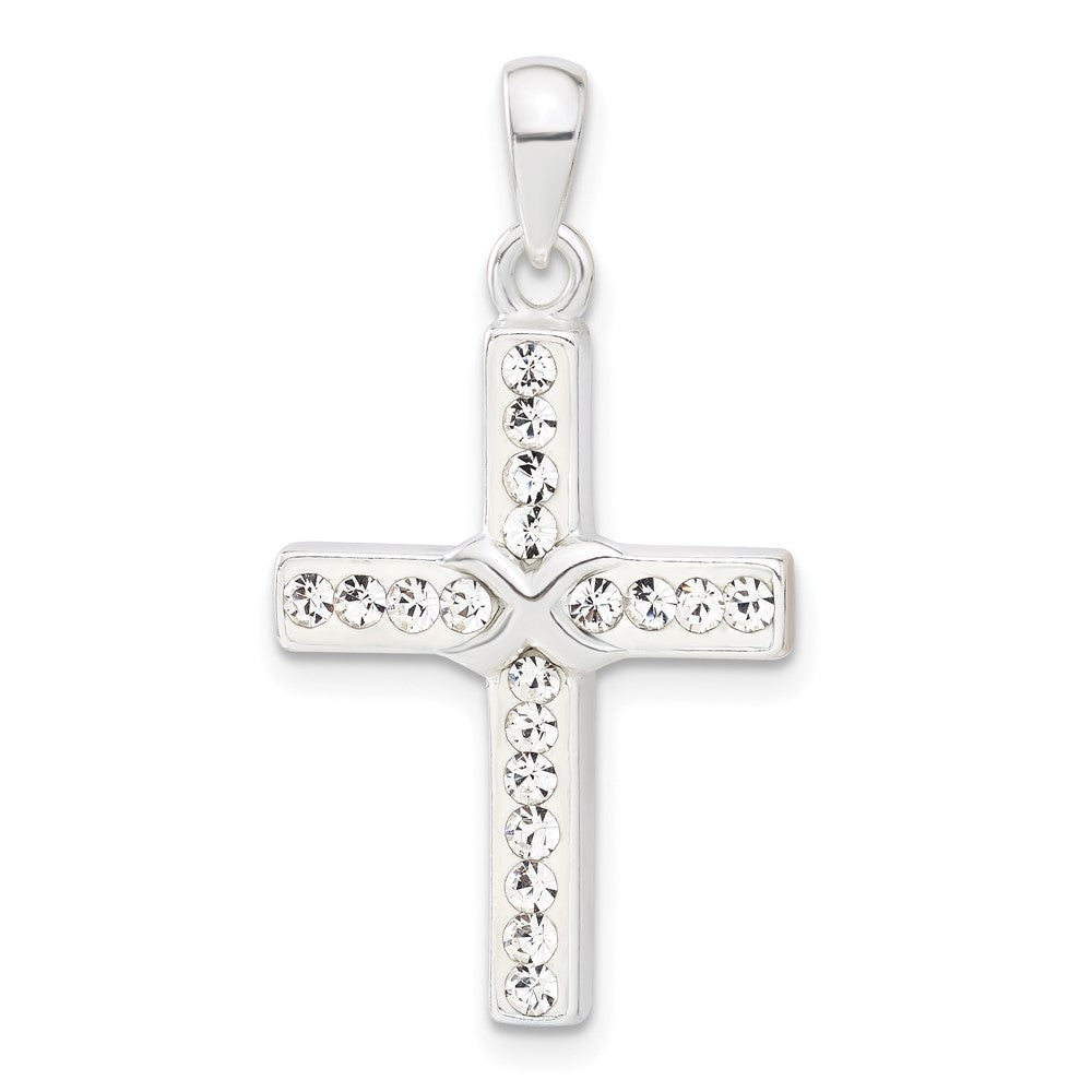 Sterlingsilber Stellux Kristall und Weiß Kreuz Anhänger