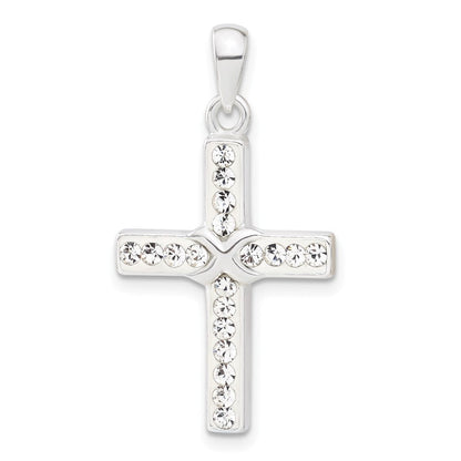 Sterlingsilber Stellux Kristall und Weiß Kreuz Anhänger