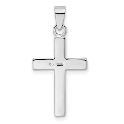 Sterlingsilber Rhodiniert Stellux Kristall Kreuz Anhänger