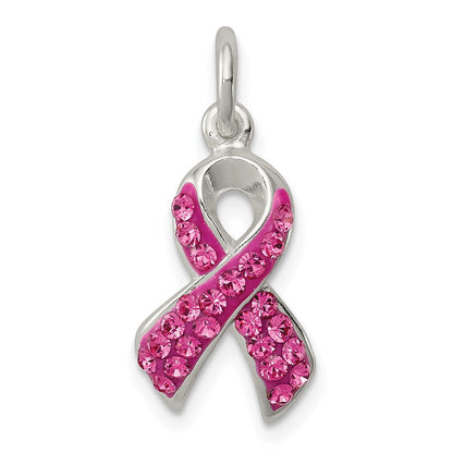Sterlingsilber Stellux Kristall Rosa Bewusstsein Schleife Anhänger