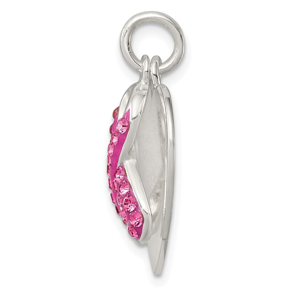 Sterlingsilber Stellux Rosa Bewusstsein Schleife mit Herz Anhänger