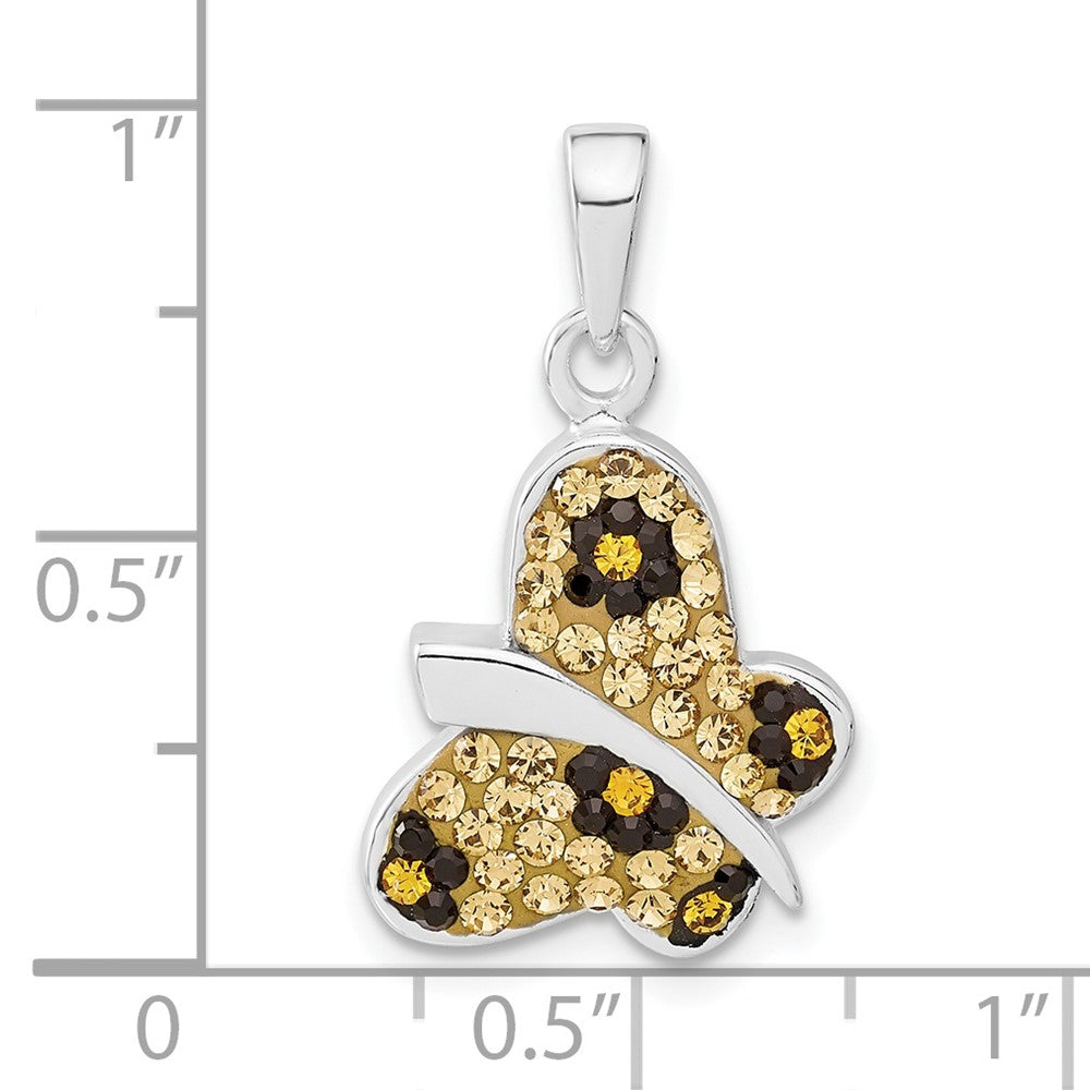 Sterlingsilber Stellux Kristall Animal Druck Schmetterling Anhänger