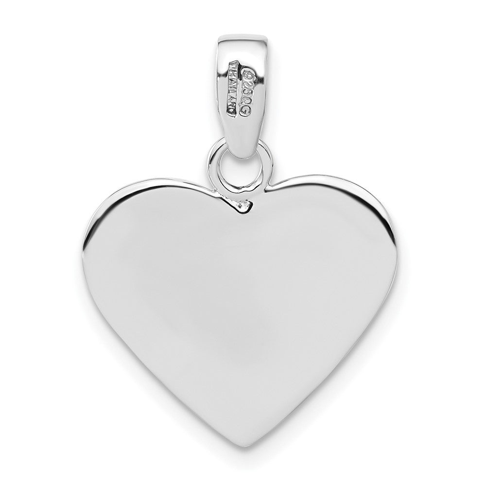 Sterlingsilber Rhodium & Ferido Stellux Kristall Blumen Herz Anhänger