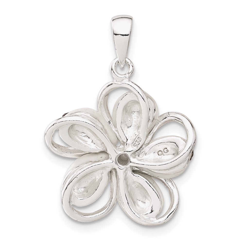 Sterlingsilber Rosa und Weiß Stellux Kristall Blume Anhänger