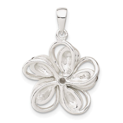 Sterlingsilber Rosa und Weiß Stellux Kristall Blume Anhänger