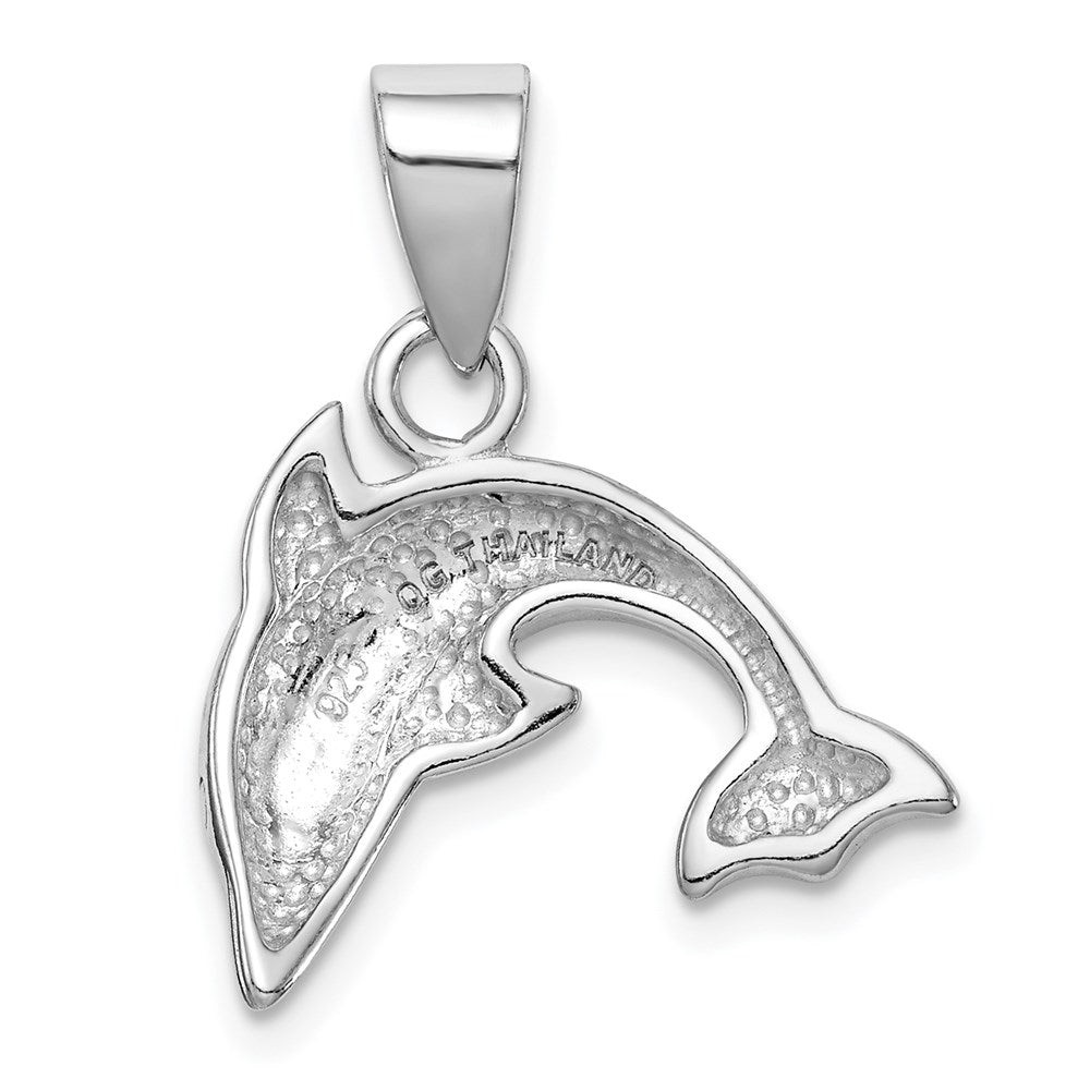 Sterlingsilber Rhodiniert Stellux Kristall Delfin Anhänger