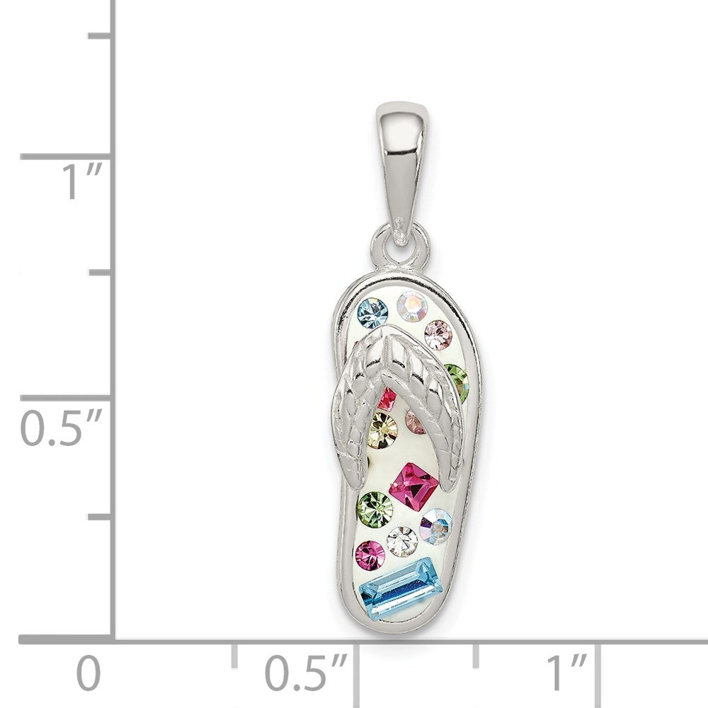 Sterlingsilber Mehrfarbig Stellux Kristall Flip-flop Anhänger