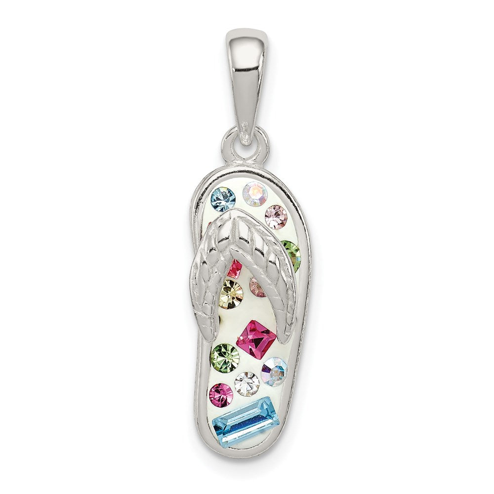Sterlingsilber Mehrfarbig Stellux Kristall Flip-flop Anhänger