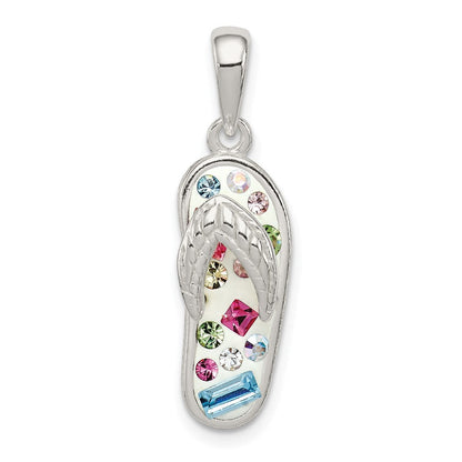 Sterlingsilber Mehrfarbig Stellux Kristall Flip-flop Anhänger