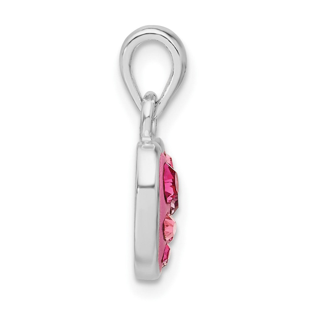 Sterlingsilber Rosa Stellux Kristall Herz Anhänger