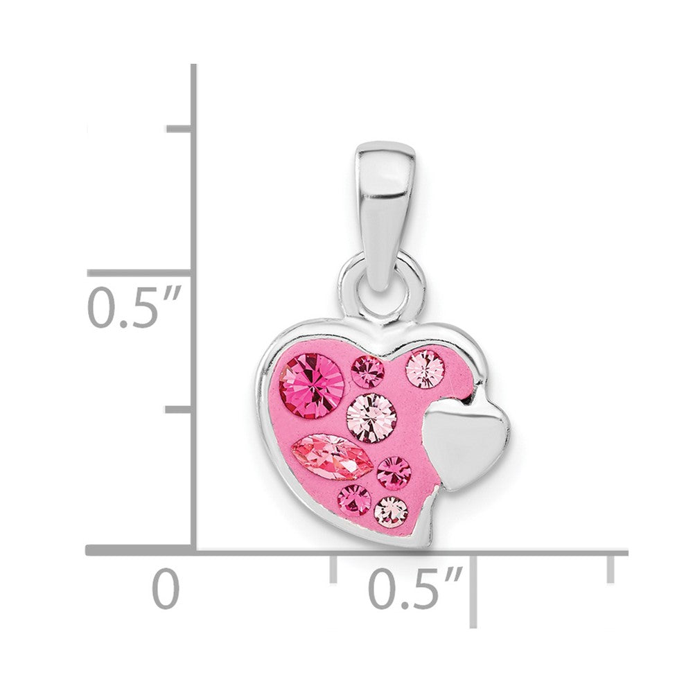 Sterlingsilber Rosa Stellux Kristall Herz Anhänger