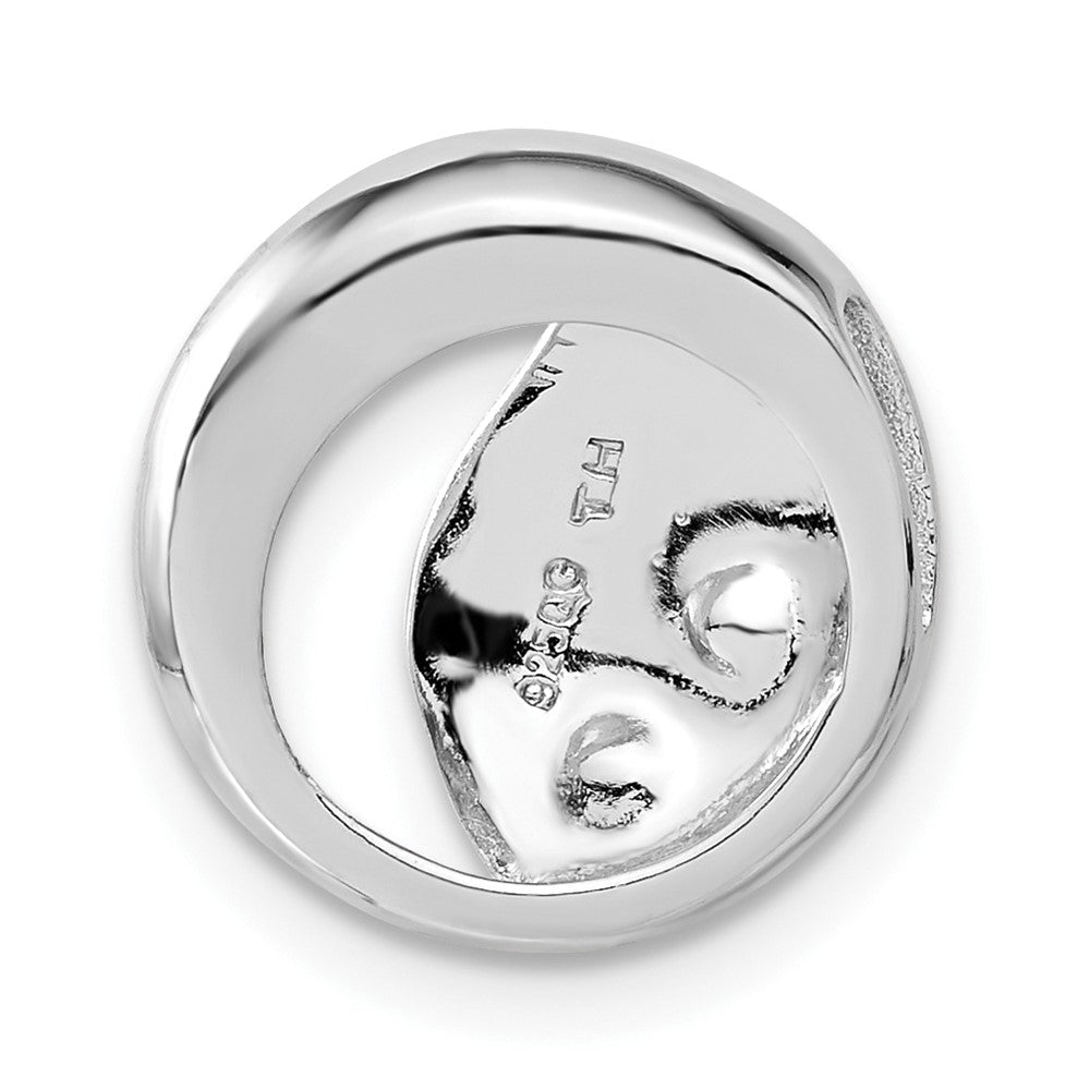 Sterlingsilber Rhodiniert Satiniert & Poliert Zirkonia Kreis Anhänger