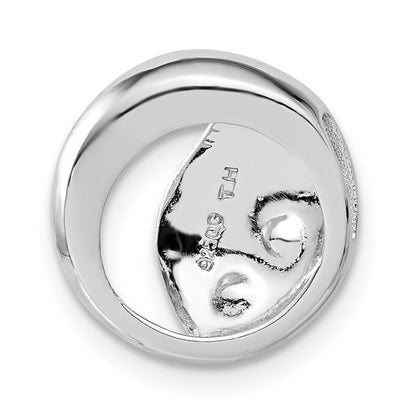 Sterlingsilber Rhodiniert Satiniert & Poliert Zirkonia Kreis Anhänger