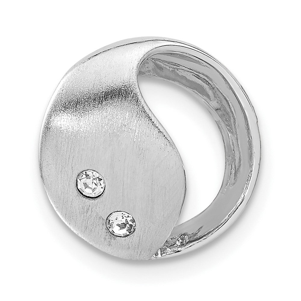 Sterlingsilber Rhodiniert Satiniert & Poliert Zirkonia Kreis Anhänger