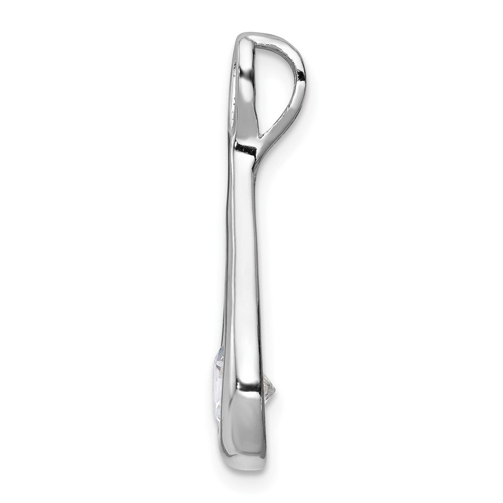 Sterlingsilber Rhodiniert Zirkonia Tear Tropfen Anhänger