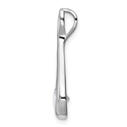 Sterlingsilber Rhodiniert Zirkonia Tear Tropfen Anhänger