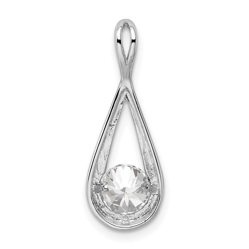 Sterlingsilber Rhodiniert Zirkonia Tear Tropfen Anhänger