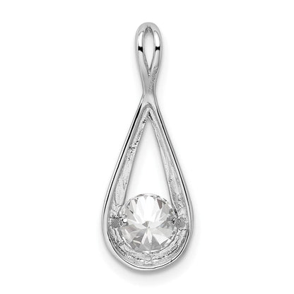 Sterlingsilber Rhodiniert Zirkonia Tear Tropfen Anhänger