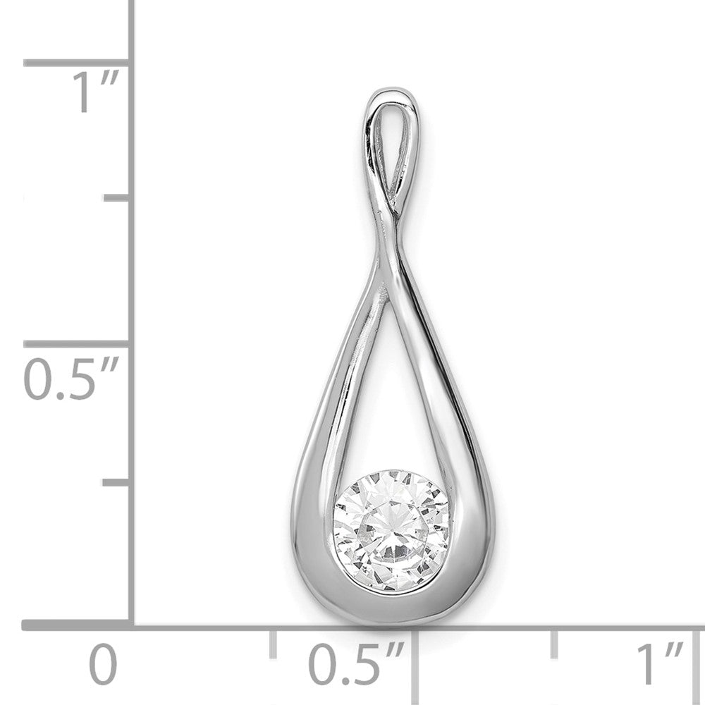 Sterlingsilber Rhodiniert Zirkonia Tear Tropfen Anhänger