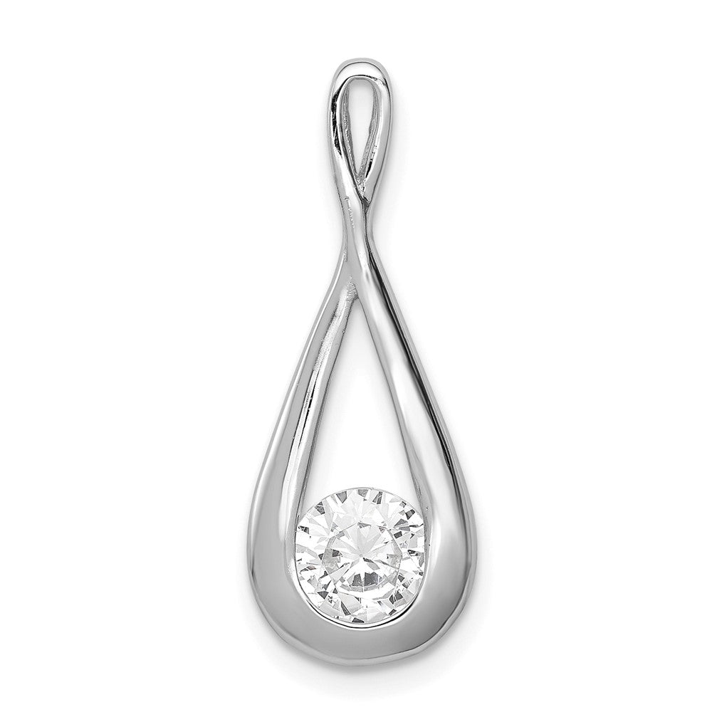 Sterlingsilber Rhodiniert Zirkonia Tear Tropfen Anhänger