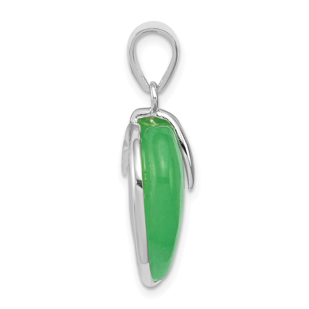 Sterlingsilber Grün Jade Herz Anhänger