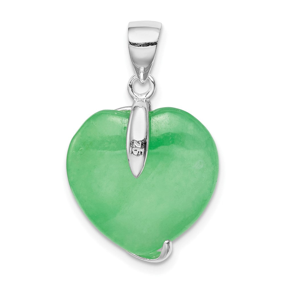 Sterlingsilber Grün Jade Herz Anhänger
