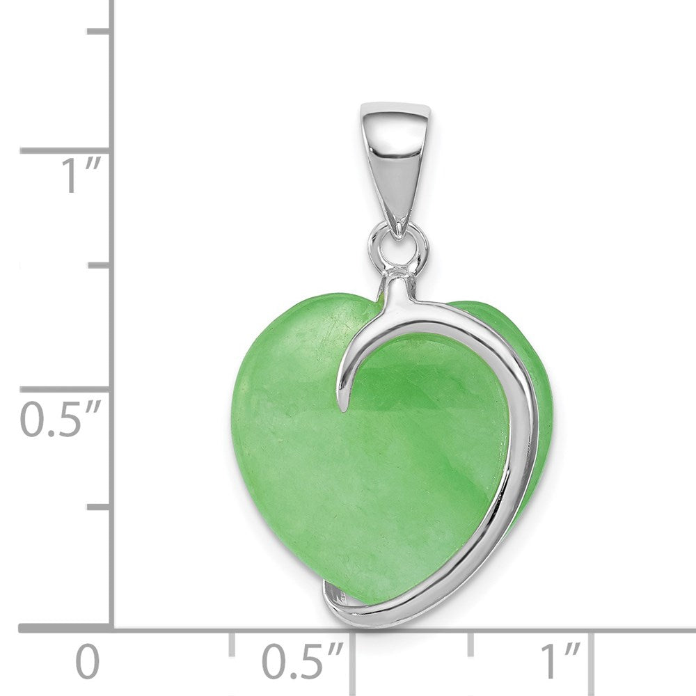Sterlingsilber Grün Jade Herz Anhänger