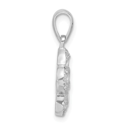 Sterlingsilber Zirkonia Blume Anhänger