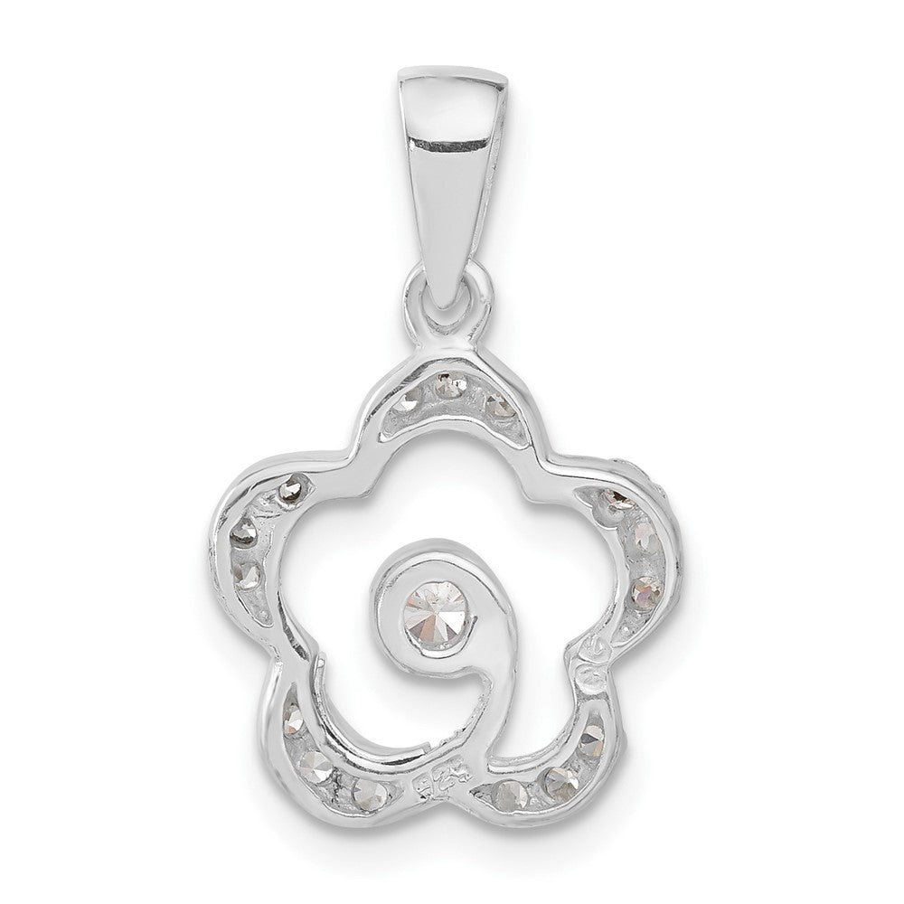 Sterlingsilber Zirkonia Blume Anhänger