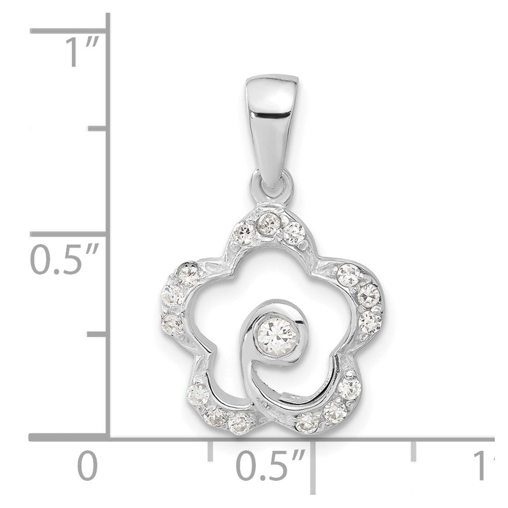 Sterlingsilber Zirkonia Blume Anhänger