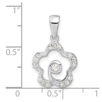 Sterlingsilber Zirkonia Blume Anhänger