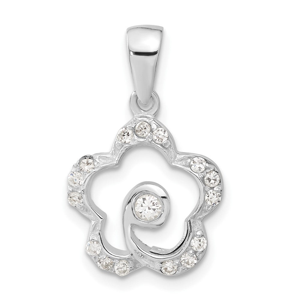 Sterlingsilber Zirkonia Blume Anhänger