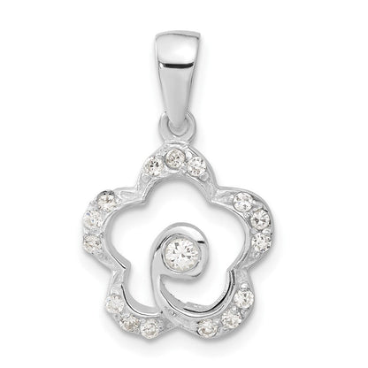 Sterlingsilber Zirkonia Blume Anhänger