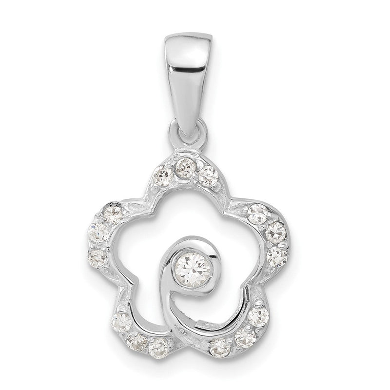 Sterlingsilber Zirkonia Blume Anhänger